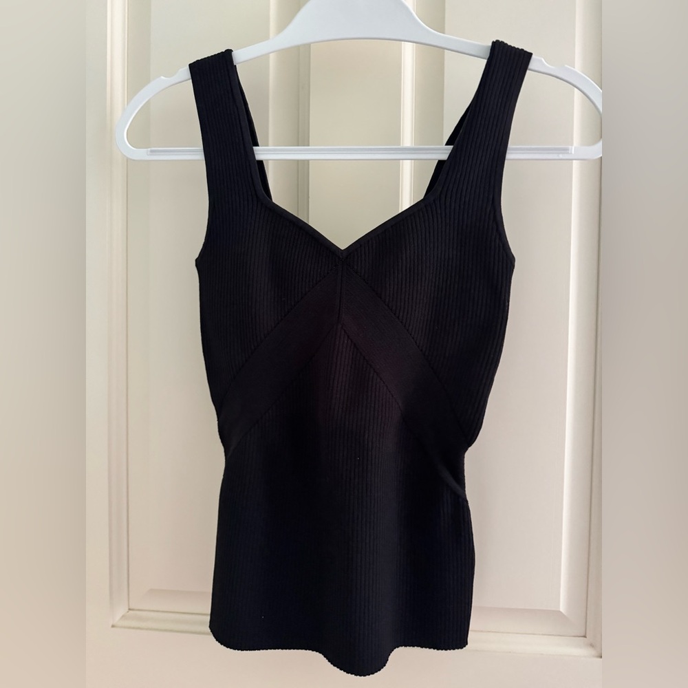 Rag & Bone Black Fitted Ribbed Tank Top